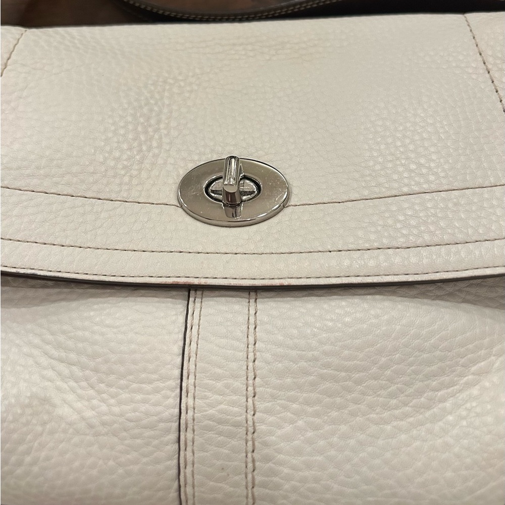 Coach Cream and Brown Leather Crossbody Shoulder Bag - Picture 15 of 15